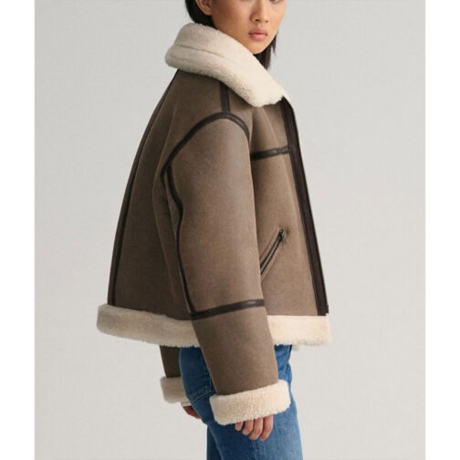 Taylor Swift Shearling Brown Leather Jacket - Image 5