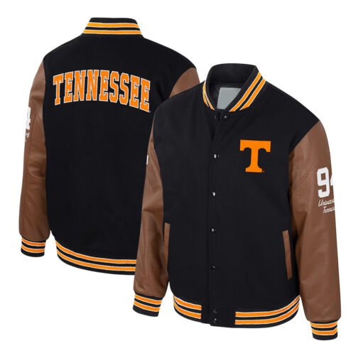 Tennessee Volunteers Black and Brown Letterman Jacket - Image 3