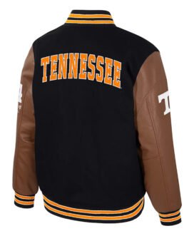 Tennessee Volunteers Black and Brown Letterman Jacket
