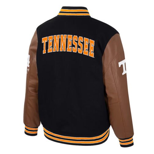 Tennessee Volunteers Black and Brown Letterman Jacket - Image 2