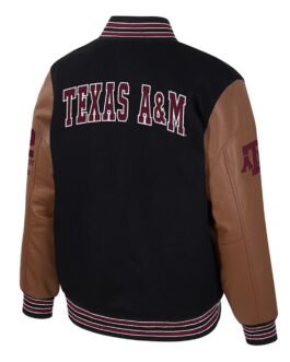 Texas A&M Aggies Black and Brown Letterman Jacket