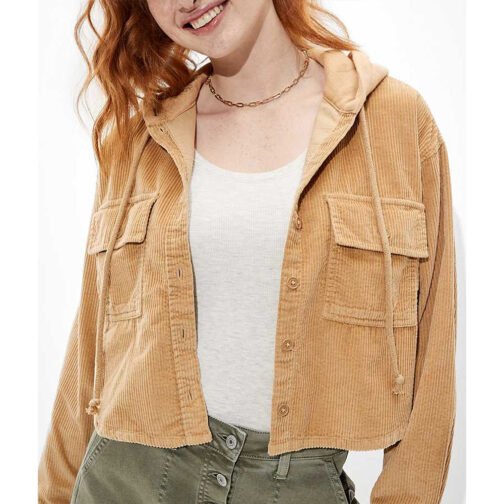 Thailey Roberge Reginald The Vampire Cropped Corduroy Hooded Jacket - Image 4