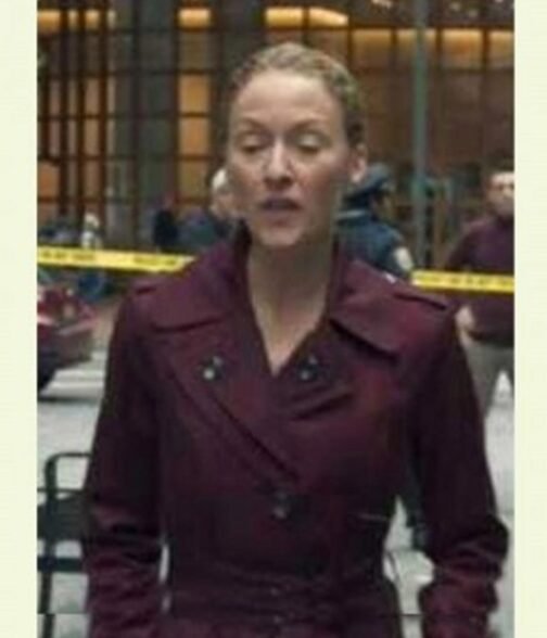 Jennifer Ferrin The Equalizer S02 Burgundy Coat - Image 2