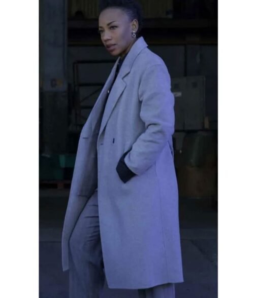 The Good Fight S06 Charmaine Bingwa White Trench Coat - Image 6