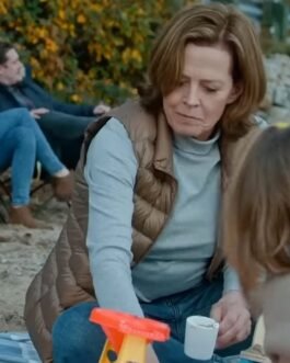 The Good House Sigourney Weaver Puffer Brown Vest