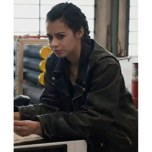 The Ice Road Amber Midthunder Leather Jacket - Image 11