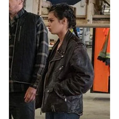 The Ice Road Amber Midthunder Leather Jacket - Image 6