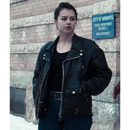 The Ice Road Amber Midthunder Leather Jacket - Image 4