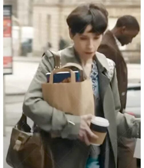 The Lost King Sally Hawkins Gray Cotton Coat - Image 6