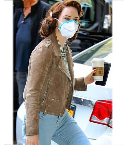 The Marvelous Mrs Maisel S04 Rachel Brosnahan Suede Brown Jacket - Image 6