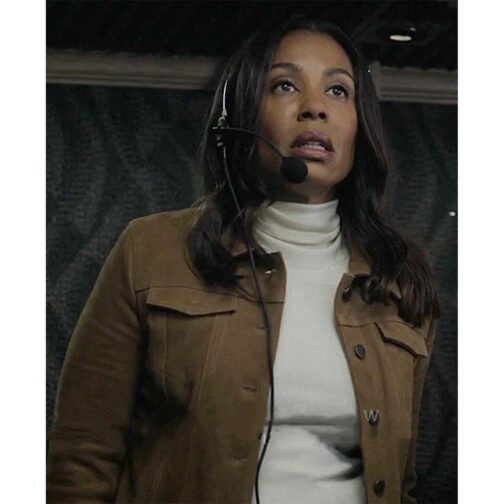 The Morning Show S03 Karen Pittman Suede Trucker Jacket - Image 2