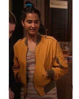 Amrit Kaur The Sex Lives of College Girls Yellow Bomber Jacket