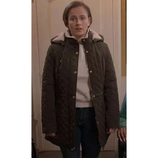 Pauline Chalamet The Sex Lives of College Girls Brown Hooded Jacket - Image 2