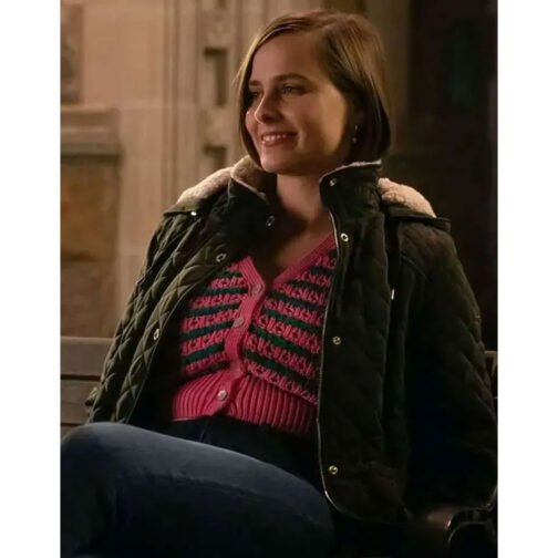 Pauline Chalamet The Sex Lives of College Girls Brown Hooded Jacket - Image 8