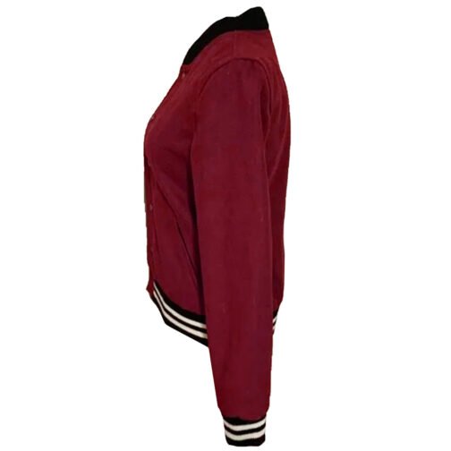 The Vampire Diaries S04 Nina Dobrev Burgundy Varsity Jacket - Image 4