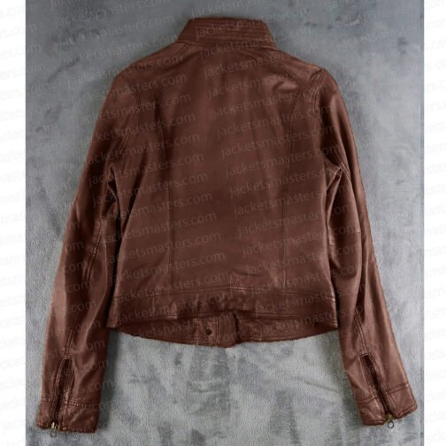 The Vampire Diaries S05 Nina Dobrev Brown Leather Jacket - Image 3