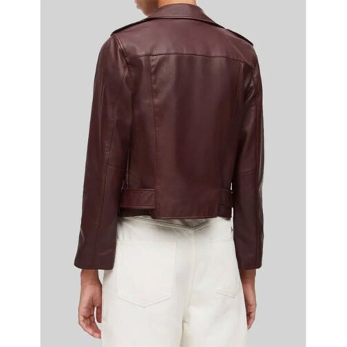 The Wedding Cottage Erin Krakow Dark Brown Leather Jacket - Image 3