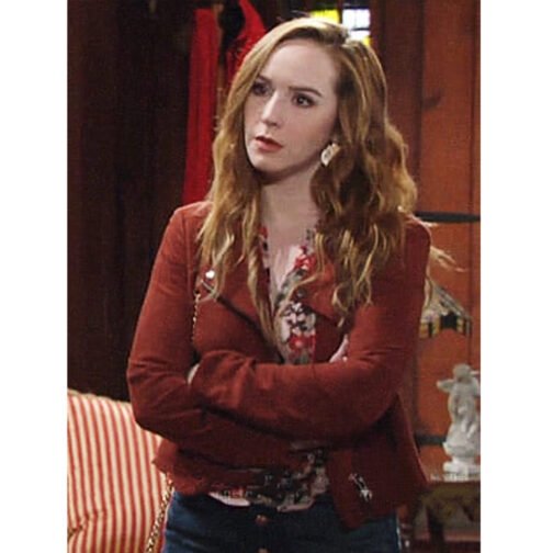 The Young and the Restless Camryn Grimes Suede Brown Jacket - Image 2
