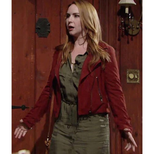 The Young and the Restless Camryn Grimes Suede Brown Jacket - Image 7
