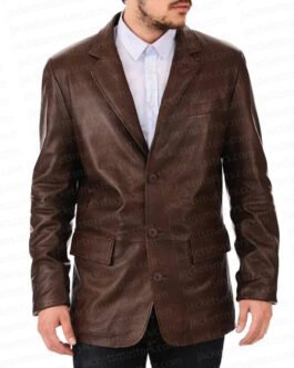 Liam Neeson Thug Leather Blazer