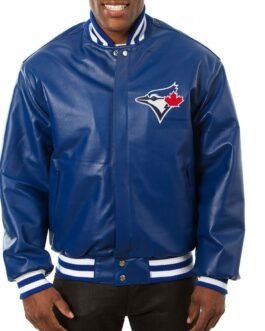 Varsity Toronto Blue Jays Royal Blue Leather Jacket