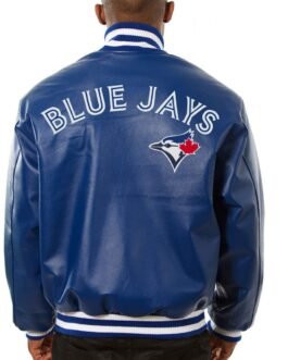 Varsity Toronto Blue Jays Royal Blue Leather Jacket