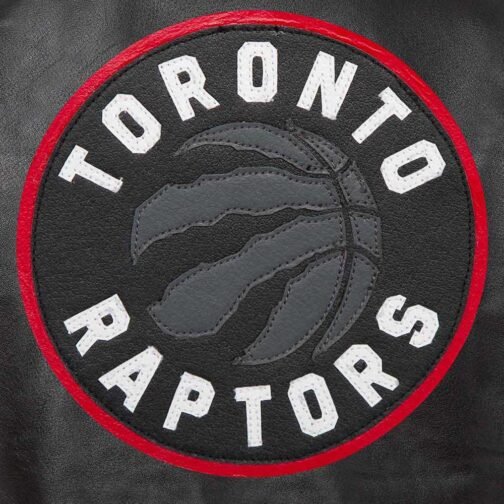 Varsity Toronto Raptors Black Leather Jacket - Image 5