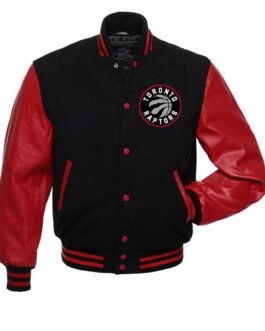 Toronto Raptors NBA Letterman Red and Black Jacket