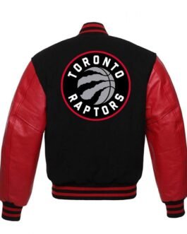 Toronto Raptors NBA Letterman Red and Black Jacket