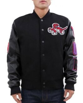 Toronto Raptors Black Letterman Jacket