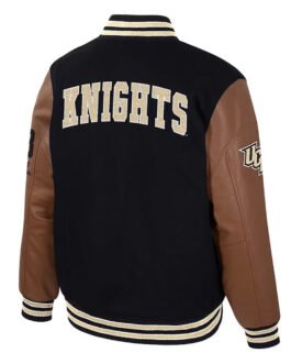 UCF Knights Black and Brown Letterman Jacket