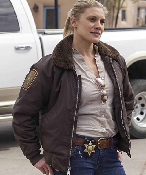 Longmire Katee Sackhoff Brown Bomber Jacket - Image 4