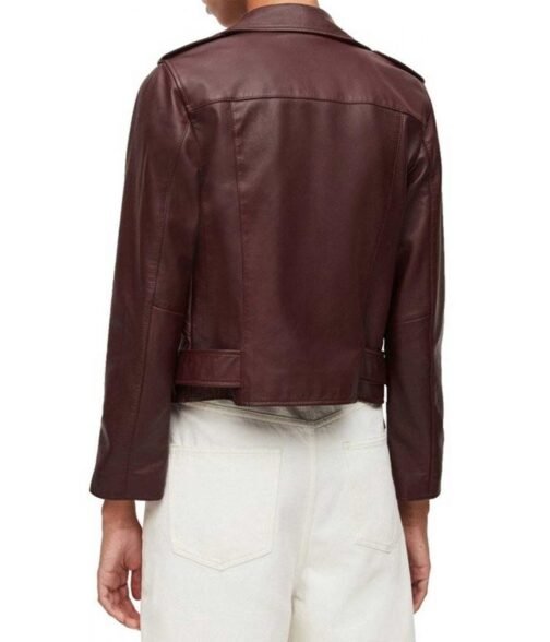 Zibby Allen Virgin River S04 Biker Brown Leather Jacket - Image 3