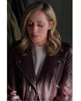 Zibby Allen Virgin River S04 Biker Brown Leather Jacket