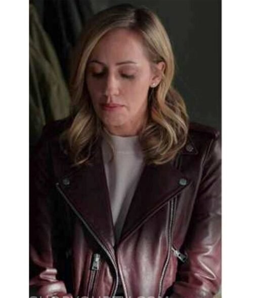 Zibby Allen Virgin River S04 Biker Brown Leather Jacket - Image 2