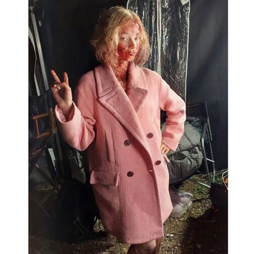 Wednesday Emma Myers Pink Coat - Image 6