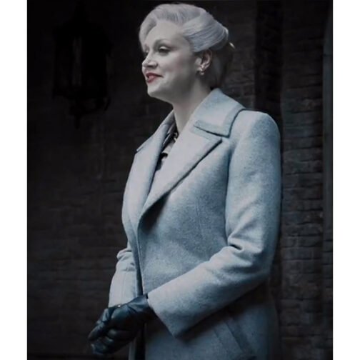Wednesday Gwendoline Christie Gray Wool Coat - Image 6