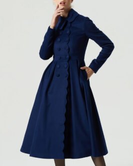 Women’s 1971’s Princess Navy Blue Wool Coat