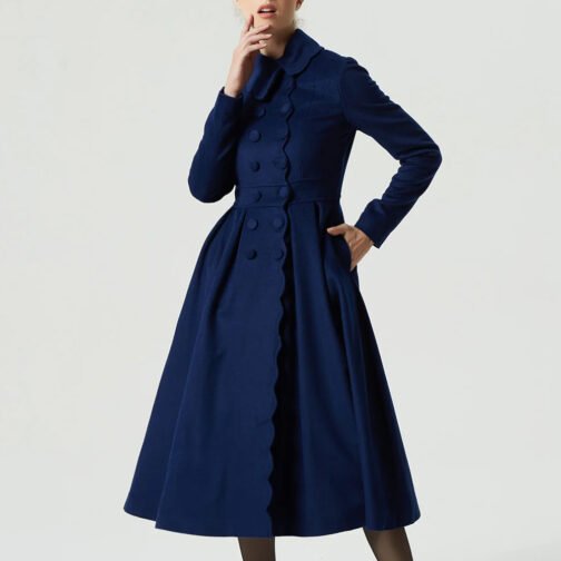 Women’s 1971’s Princess Navy Blue Wool Coat