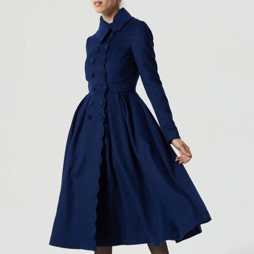 Women’s 1971’s Princess Navy Blue Wool Coat - Image 5