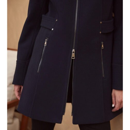 Women’s Wool Tab Detail Hooded Coat - Image 8