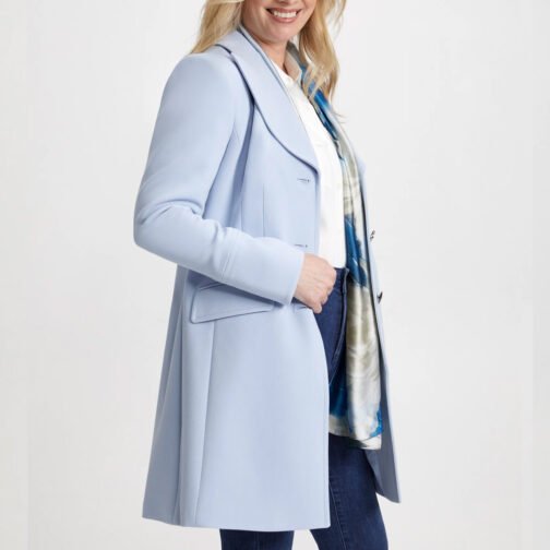 Women’s Tricotine Button Front Wool Coat - Image 10