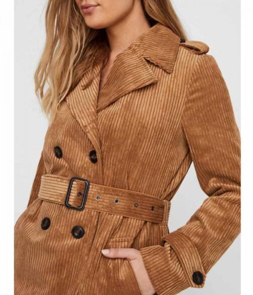 Women’s Tobacco Brown Trench Belted Coat - Image 6