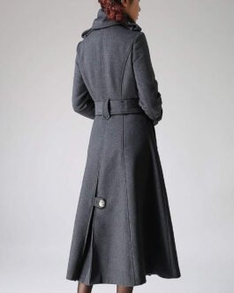 Women’s Gray Military Cashmere Coat