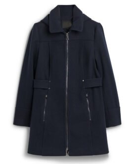 Women’s Wool Tab Detail Hooded Coat