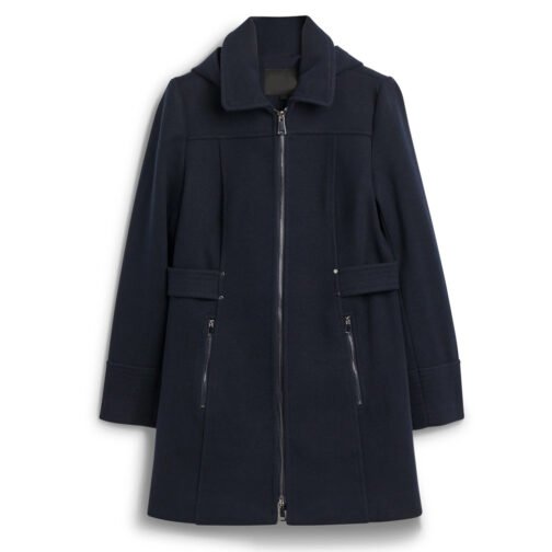 Women’s Wool Tab Detail Hooded Coat - Image 2