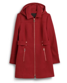 Women’s Wool Tab Detail Hooded Coat