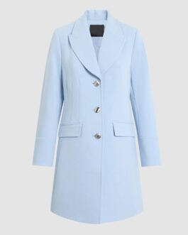 Women’s Tricotine Button Front Wool Coat