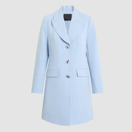 Women’s Tricotine Button Front Wool Coat - Image 2