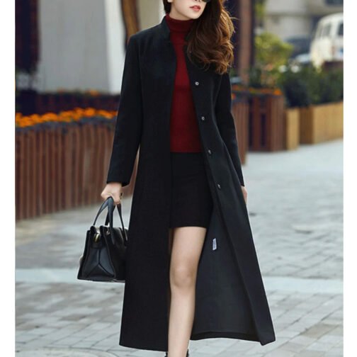 Women’s Winter Long Wool Coat - Image 2